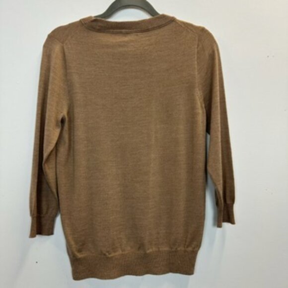 J.Crew Merino Wool Crew Neck Sweater Medium Tan Brown - Picture 3 of 13